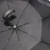 Adult Automatic 8-bone Folding Umbrella with Bent Hook Handle Black Polyester Fabric Umbrella