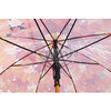 Adult Automatic Opening POE Umbrellas Transparent Fabric Printed Maple Leaf with Wooden Hook Handle Yellow Leaves