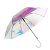 Adult 8rib Automatic Opening POE Colorful Umbrellas with White Plastic Hook Handle