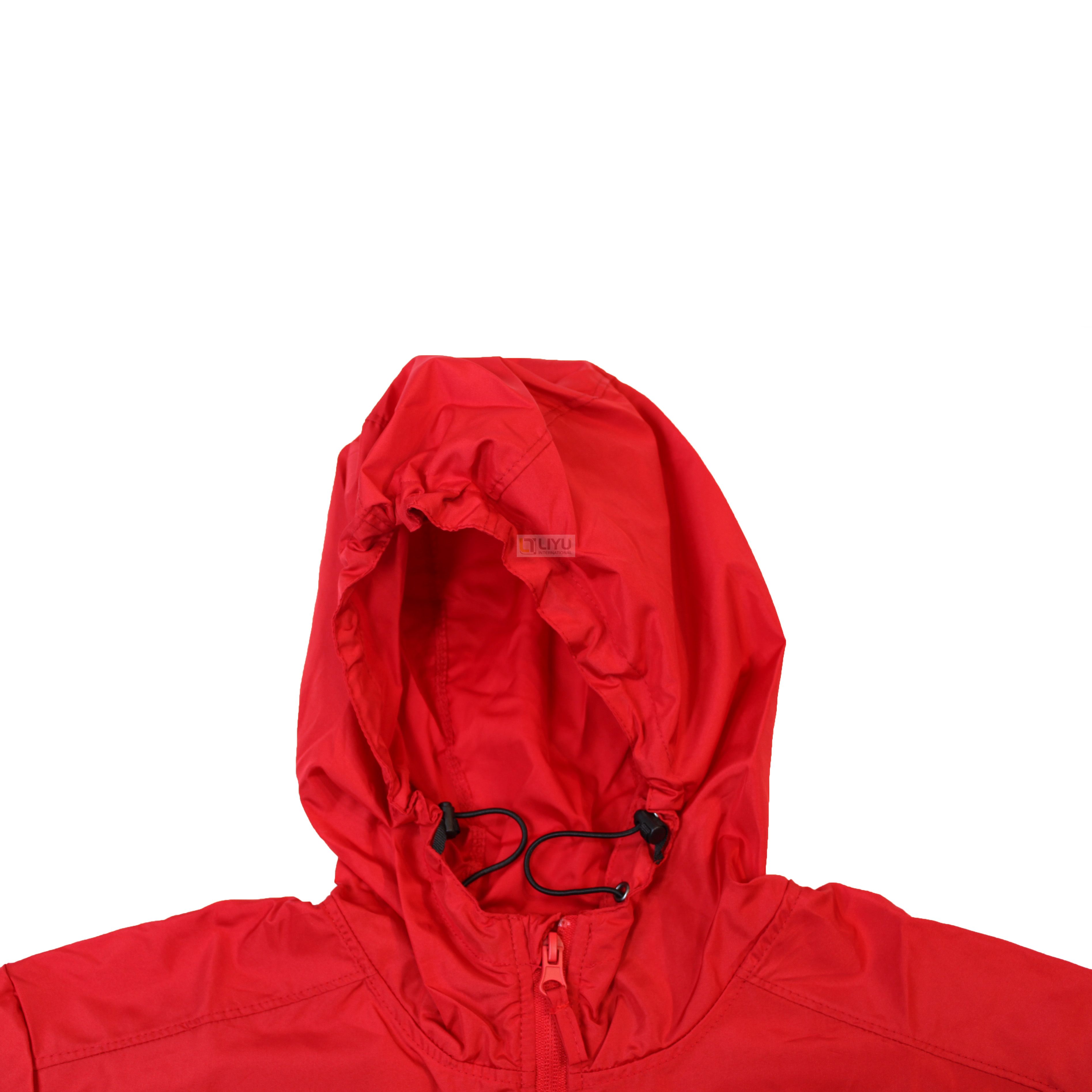 Adult Outdoor Jacket with Hooded Windbreaker Mountaineering Jacket Red Gray And Black