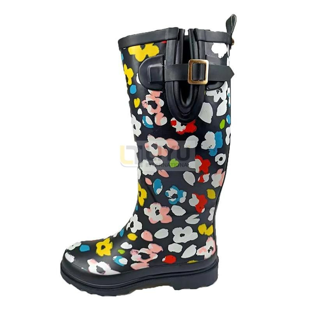 Waterproof Garden Shoes Outdoor Knee High Wellington Rubber Rain Boot for Women Gumboots Rain Wellies