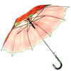 Adult Style Automatic Open Straight Rod Flower Shaped Cloth Umbrella Women's Umbrellas J Handle