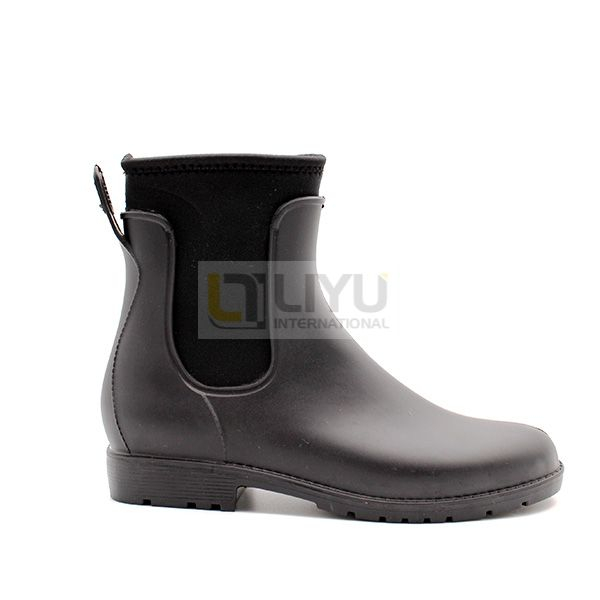 PVC Women's Rain Boots Short Rain Boots, Womens Gardening Insulated Mud Boots Ankle High Waterproof Neoprene PVC Chelsea Rain Boots with Breathable Lining for Outdoor Work