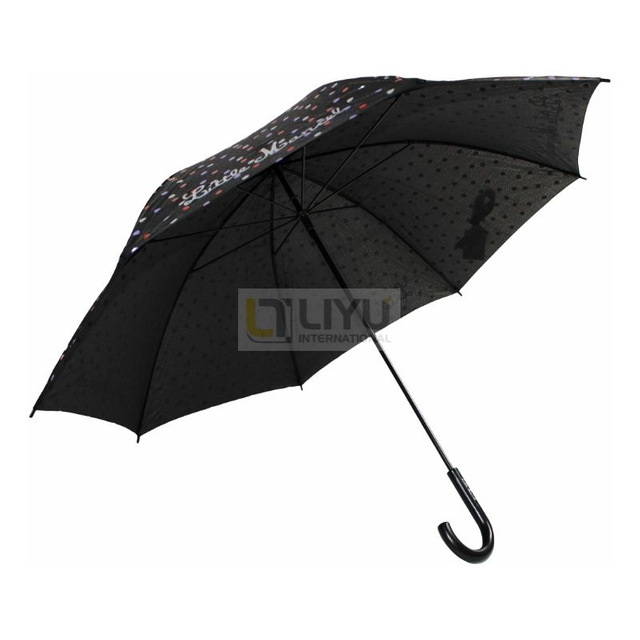 Stick Umbrella Oversize Windproof Umbrella Wooden Hook Handle J Stick Automatic Open Fast Drying Umbrella for Men Women Wave Point