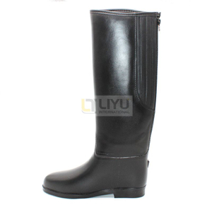 Women's Black PVC Rain Boots Fashion Outdoor Rain Shoes Waterproof Knee-high Wellington Boots