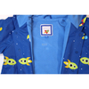 Kids PU Rain Coats Outdoor Waterproof Rain Jacket with Hood Rocket Print Raincoat Sailboat Print Plus Cotton Jacket