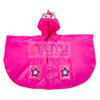  Kids Trendy EVA Waterproof 3D Cartoon Reusable Rose Red Raincoat Poncho with Pockets