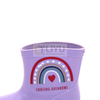 Children's Wellington Rain Boots Outdoor Waterproof Purple PVC Wellies with Printed Pattern
