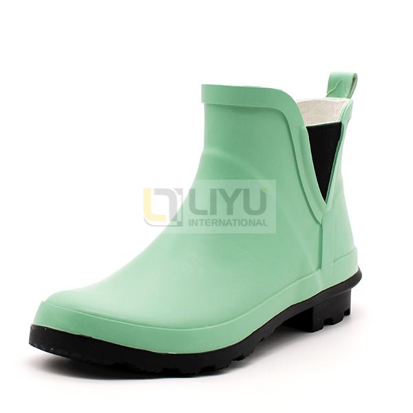 Plain Ladies Mid Cut Wellies Ankle Rubber Rain Boots for Women