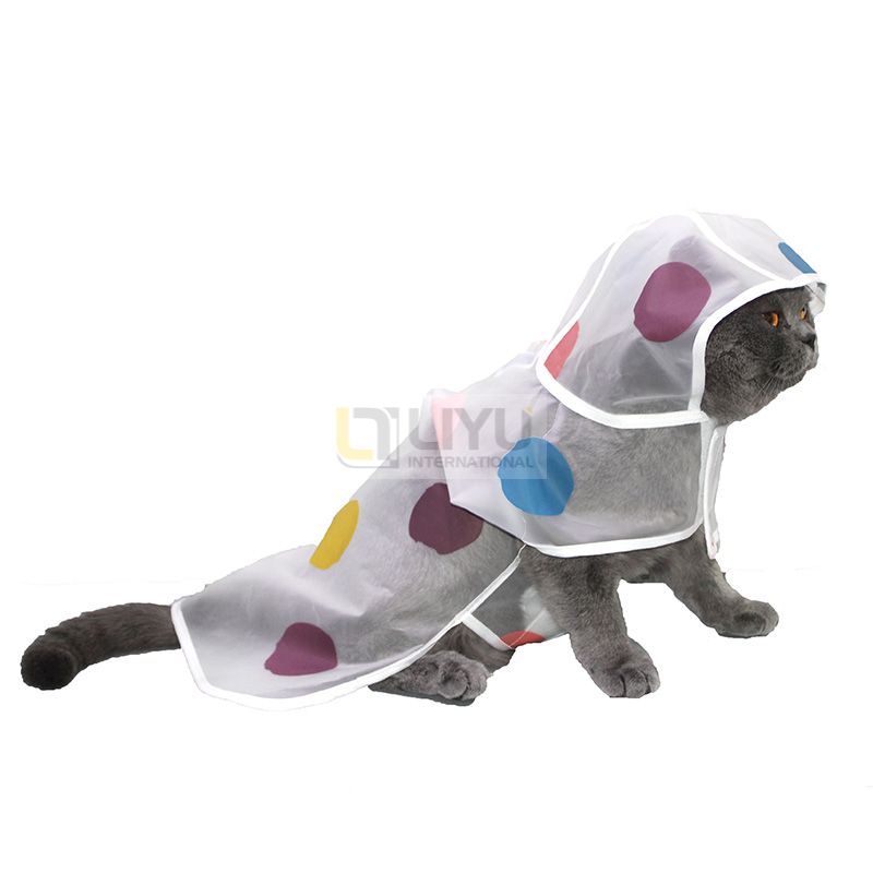 Pet Raincoat Packable Hooded Dog And Cat Rain Jacket Reflective Strips Lightweight Adjustable Poncho