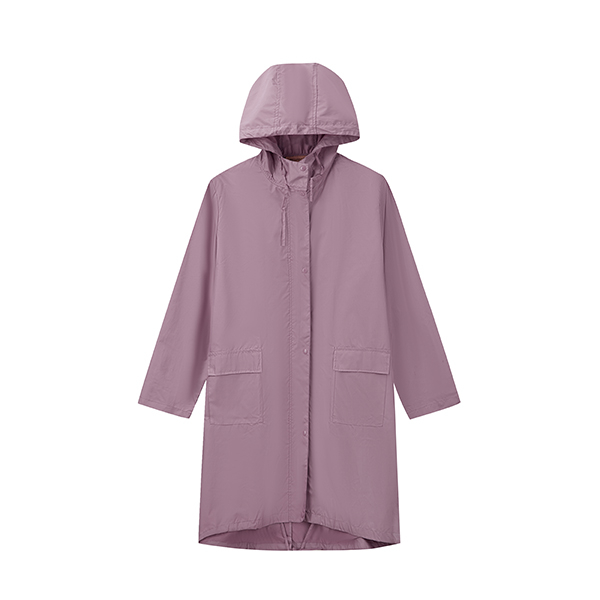 Adult Polyester Fabric Waterproof Raincoat Windproof Jacket Zipper Style with Hood