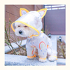 Dog Raincoat Hooded Leash Hole Waterproof Rain Coat Jacket Rainwear for Small Pet Puppy 