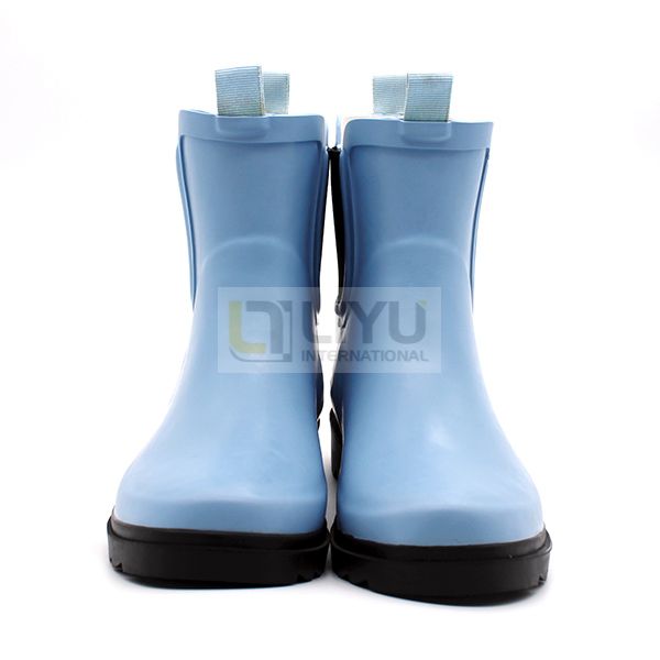  Wellington Ladies Rain Gumboots with Elastic Sky Blue Waterproof Shoes Chelsea Ankle Rubber Rain Boots