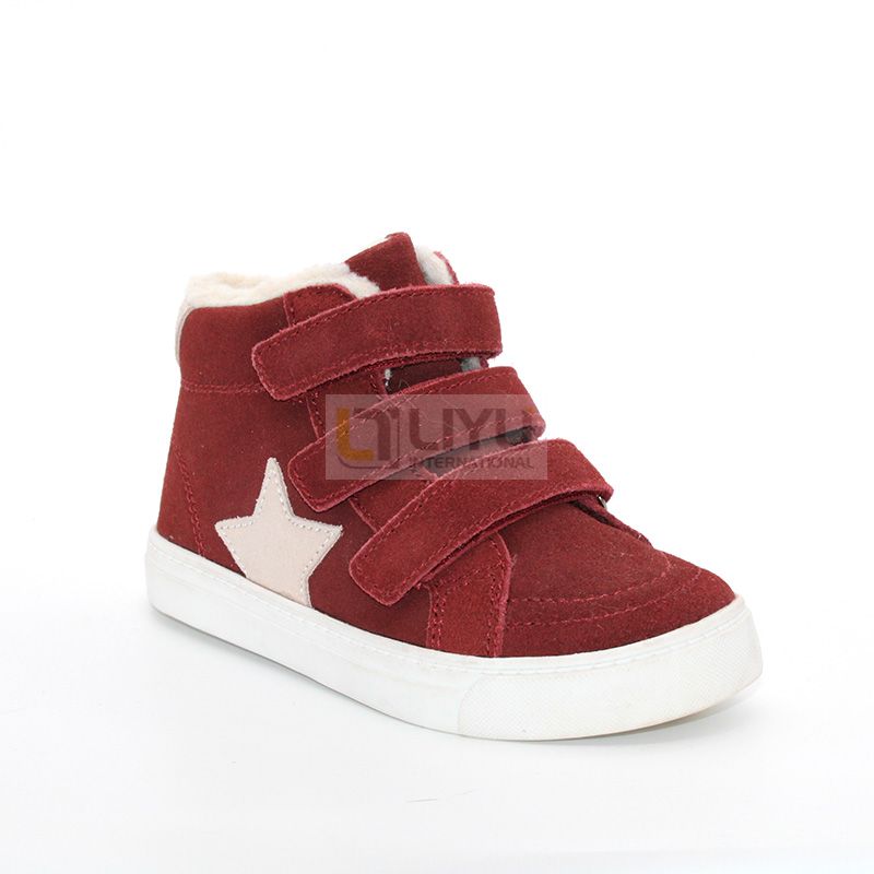 Kids' Sports Shoes Red Vulcanized Shoes Velcro Easy To Wear And Remove Board Shoes