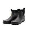 Chelsea Ankle Rubber Rain Boots Wellington Ladies Rain Gumboots with Elastic Black Waterproof Shoes