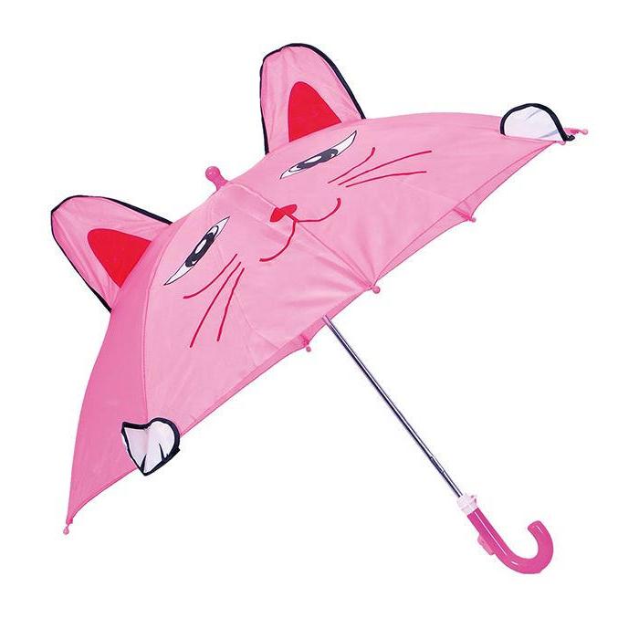 3D Children's Straight Umbrella Waterproof Outdoor Cartoon Umbrella with Curved Handle for Boys And Girls