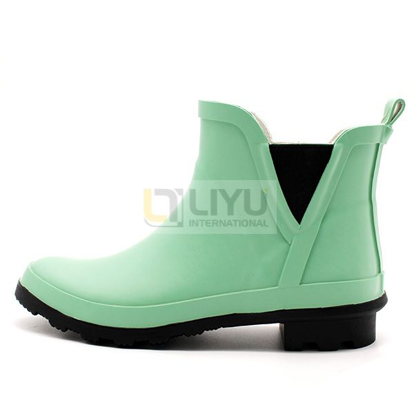 Plain Ladies Mid Cut Wellies Ankle Rubber Rain Boots for Women