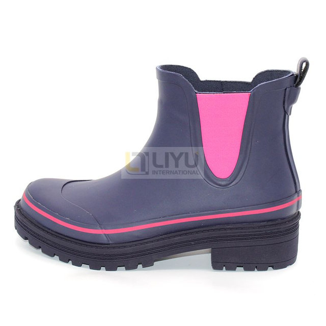 Ladies' Chelsea Ankle Boots with Rubber Band Elastic Strap Fashion Wellington Rain Boots for Women