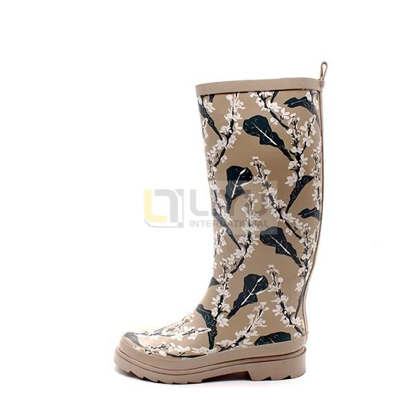 Women's Rain Boots Wellies Boots Tall Wellington Boots Fashion Waterproof Rubber Gumboots