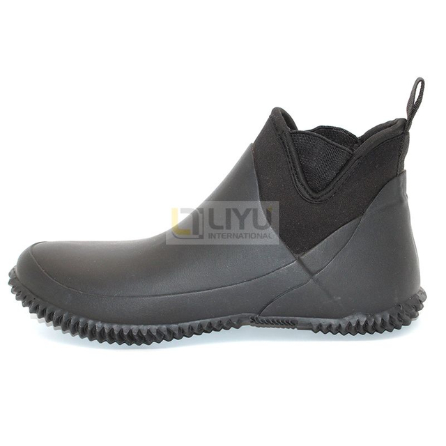 Adult Black Rubber Shoes Neoprene Waterproof Rain Boots Men 's Outdoor Shoes 