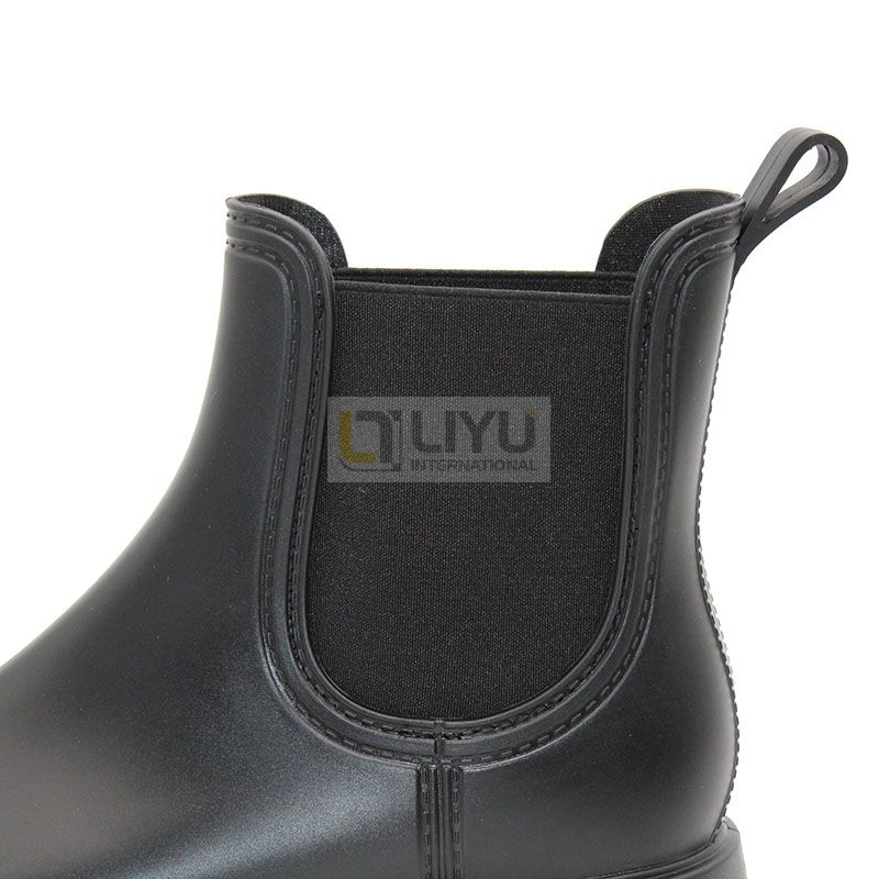 PVC Women's Rain Boots Chelsea Boots Adult Fashion Ankle Black Waterproof Shoes Beige Shoes