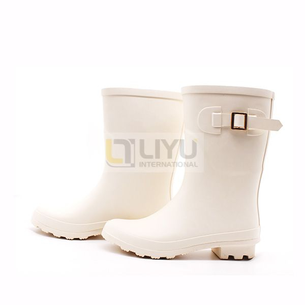 Adult Wellington Rubber Rain Boots White Waterproof Women's Chelsea Boots Red ,white And Yellow
