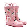 Kids' Printed Rainbow Unicorn Rubber Wellies with Handles Waterproof Rain Boots