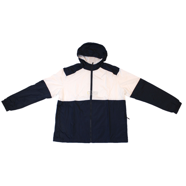 Polyester Rain Coats with Hood Waterproof Jacket Dark Blue Raincoat
