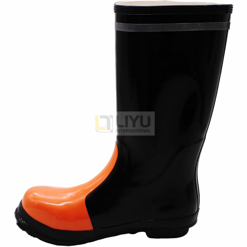 Men's Rubber Safety Boots with Reflective Strips Protective & High-Visibility Work Footwear