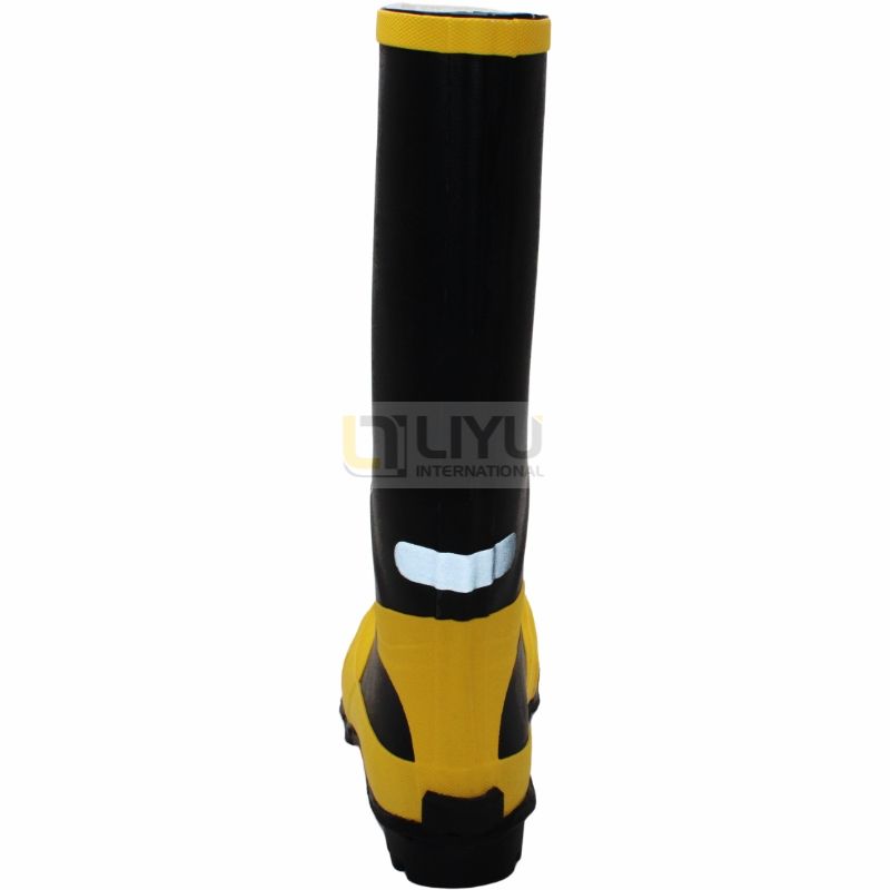 Black & Yellow Men's Anti-Collision Rubber Safety Boots – Heavy-Duty, Protective & High-Visibility Work Footwear