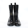 PVC Women's Rain Boots Chelsea Boots Adult Fashion Thick Sole Black Rain Shoes Mid-heeled Waterproof Rain Boots