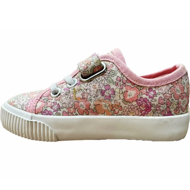 Children's Canvas Sneakers with Hook & Loop Closure – Lightweight Sports Shoes for Girls, Customizable Colors & Styles