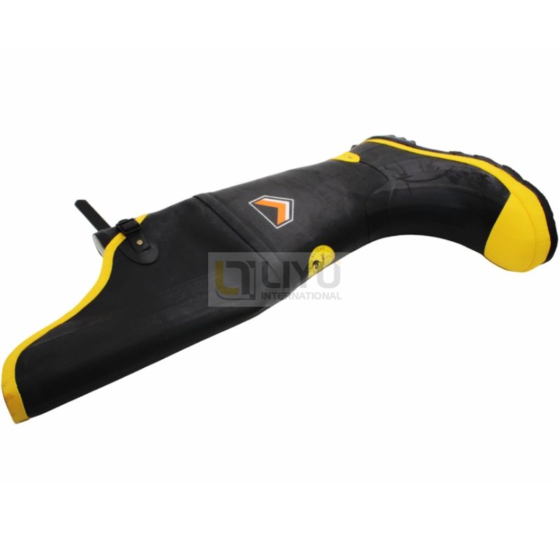 Men‘s Waterproof Rubber Boots Durable Black And Yellow Long - Tube Industrial And Mining Boots