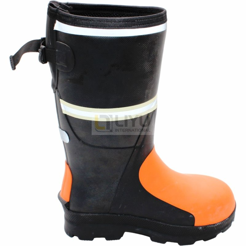 Men's Anti-Collision Rubber Safety Boots with Reflective Strips Protective & High-Visibility Work Footwear