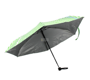 White Green Stripes Mini Vinyl Umbrella Adult Umbrella Folding Umbrella Windproof Umbrella