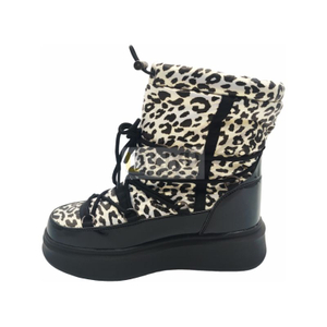  Leopard Print Snow Boots Womens Girls Mid-Calf Booties Waterproof Work Boots Gifts for Ladies Ankle-High Snow Boots for Women