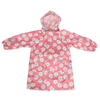 Pink Poncho Child Waterproof With Cute Print Polyester Fibre With Pocket ODM/OEM