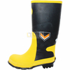 Black & Yellow Men's Anti-Collision Rubber Safety Boots – Heavy-Duty, Protective & High-Visibility Work Footwear