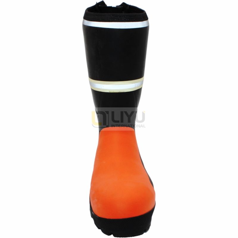 Men's Anti-Collision Rubber Safety Boots with Reflective Strips Protective & High-Visibility Work Footwear
