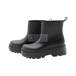 PVC Women's Rain Boots Chelsea Boots Adult Fashion Ankle Black Waterproof Shoes New Fashion Low Price Wholesale Boots