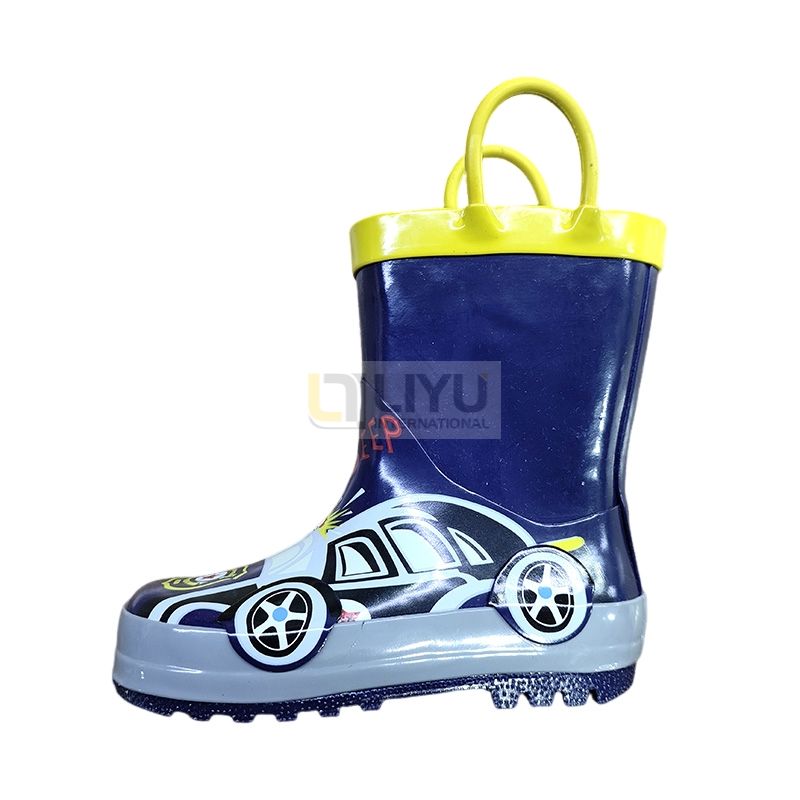 Children's Rubber Waterproof Shoes Pink Rain Boots Rubber with TPR Soles Fashion Outdoor Rain Boots Girl Rain Shoes