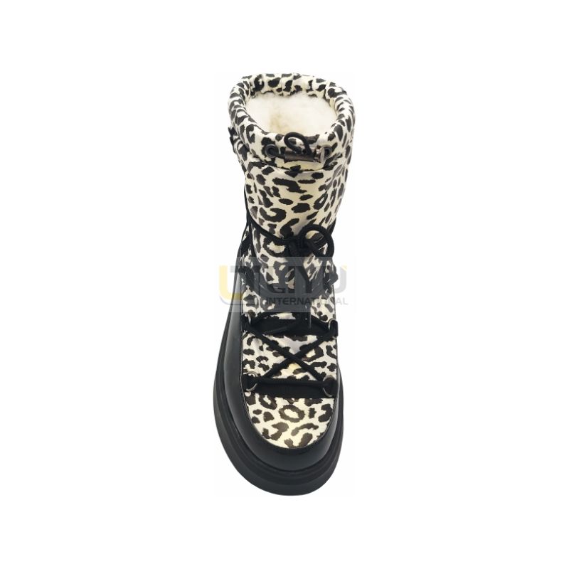  Leopard Print Snow Boots Womens Girls Mid-Calf Booties Waterproof Work Boots Gifts for Ladies Ankle-High Snow Boots for Women