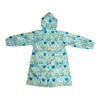 Cyan Children's Waterproof Rain Poncho Cartoon Animal Printed Waterproof Jacket with Hood Polyester Raincoat