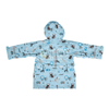 Blue Kids Raincoat PU Raincoat Outdoor Waterproof Rain Jacket Cartoon Animal Print Rainwear