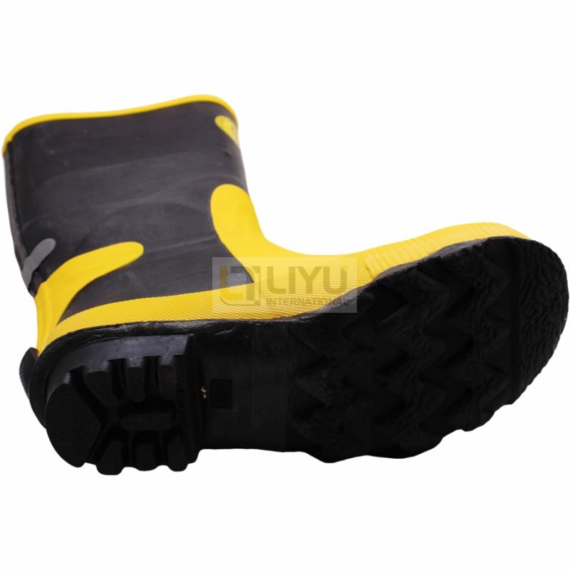 Black & Yellow Men's Anti-Collision Rubber Safety Boots – Heavy-Duty, Protective & High-Visibility Work Footwear