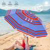 Outdoor Windproof Umbrella with Sand Anchor, Bags & Tilt, Portable UV Protection Sunshade Umbrellas with Carry Bag for Beach Pool Patio Garden, Red Stripes