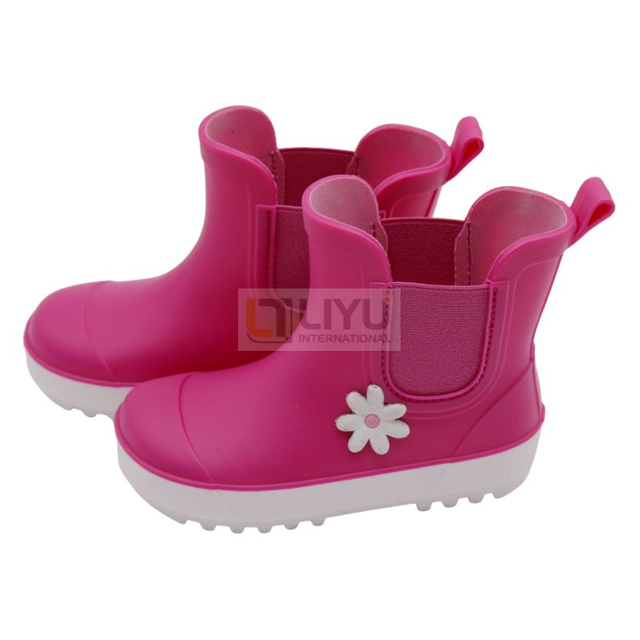 3D Patch Wellies Waterproof Shoes Wellington Rain Boot PVC Ankle Wellies for Children