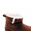 Women's Brown Snow Boots with Heel And Wool Lining, Warm Winter Outdoor Shoes Ankle Warm Boots