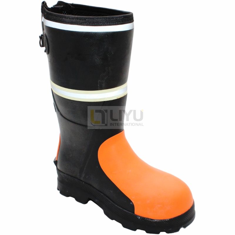 Men's Anti-Collision Rubber Safety Boots with Reflective Strips Protective & High-Visibility Work Footwear