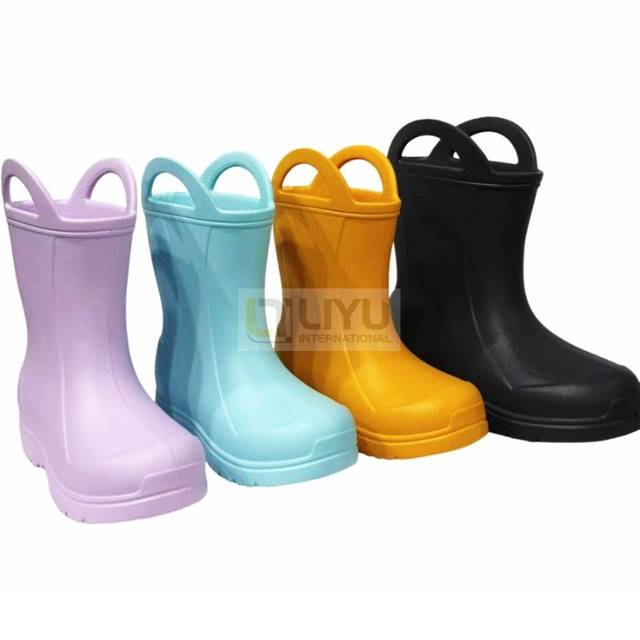 TPE Children's Plain Pink Rain Boots Ankle Rain Shoes